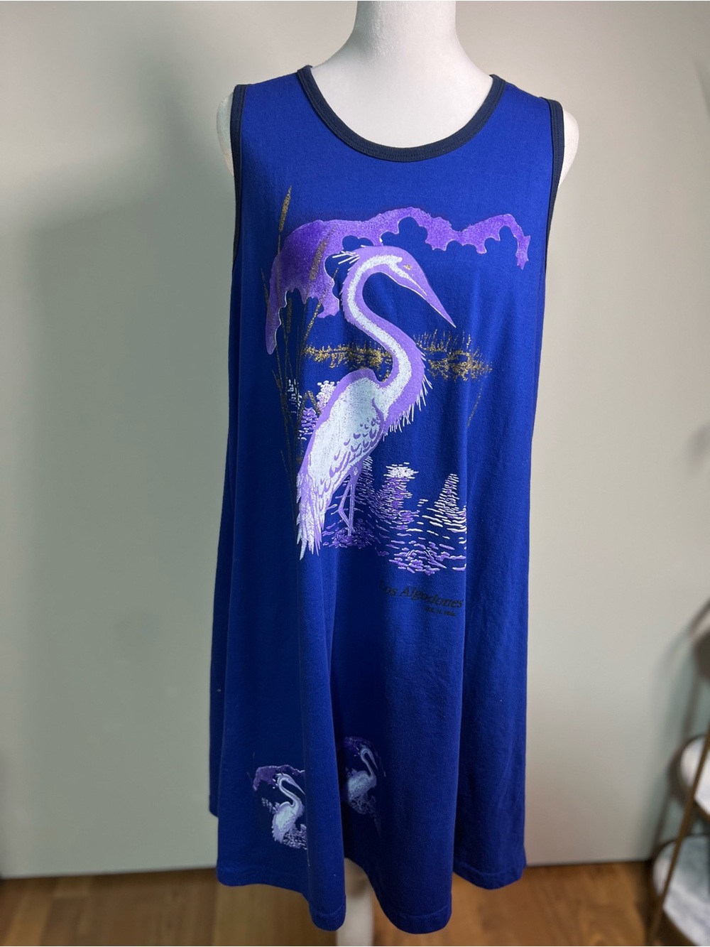 Sleeveless Royal Blue Heron Maxi Dress